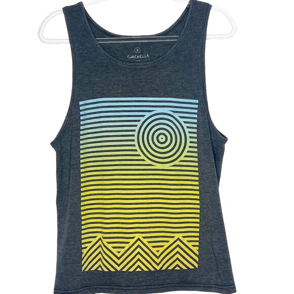 COACHELLA 2014 Tank Top Festival Band Music Graphic Tee Lineup Print Gray Size S - Picture 5 of 5